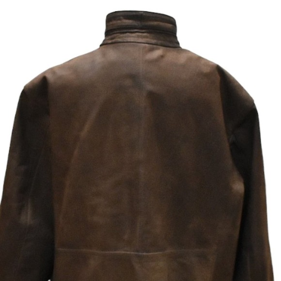 Jos. A. Bank Brown Leather Full Zip Jacket Size XXL - Picture 5 of 11
